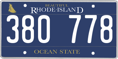 RI license plate 380778