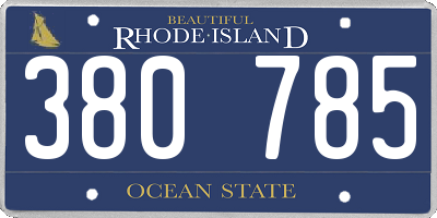 RI license plate 380785