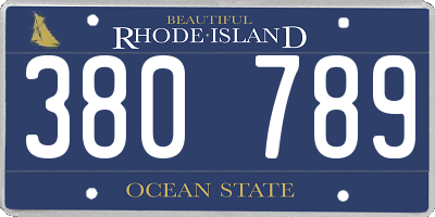 RI license plate 380789