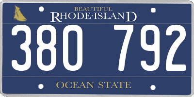 RI license plate 380792