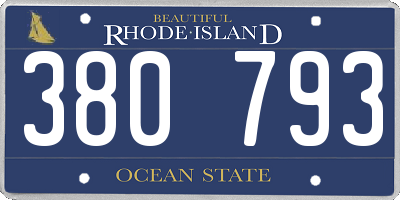 RI license plate 380793