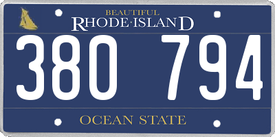 RI license plate 380794