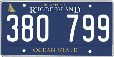 RI license plate 380799