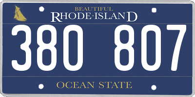 RI license plate 380807