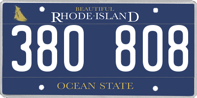 RI license plate 380808
