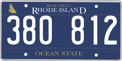 RI license plate 380812