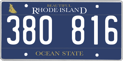 RI license plate 380816