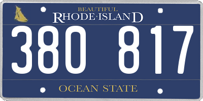 RI license plate 380817