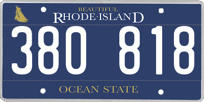 RI license plate 380818