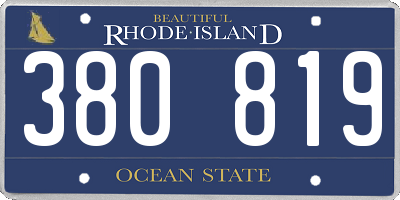 RI license plate 380819