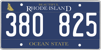 RI license plate 380825