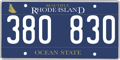 RI license plate 380830