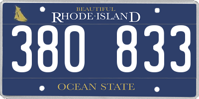 RI license plate 380833