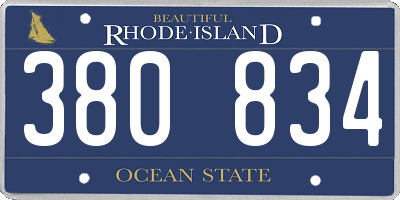 RI license plate 380834
