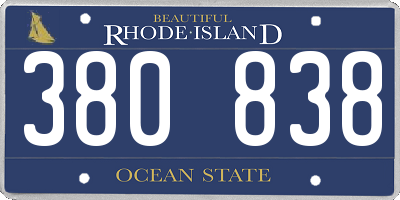 RI license plate 380838