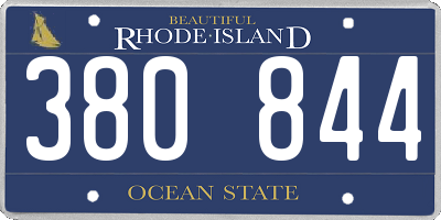 RI license plate 380844