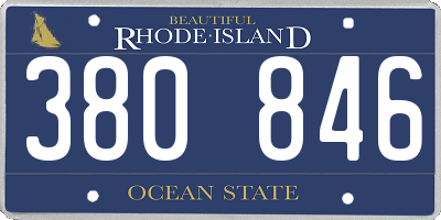RI license plate 380846