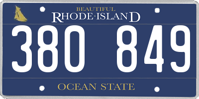 RI license plate 380849