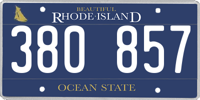 RI license plate 380857