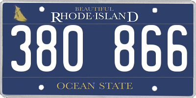 RI license plate 380866