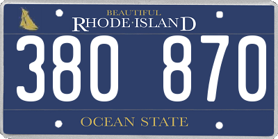 RI license plate 380870