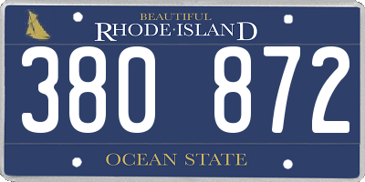 RI license plate 380872