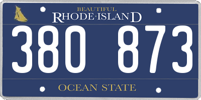 RI license plate 380873