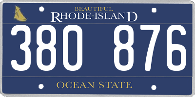 RI license plate 380876