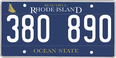 RI license plate 380890