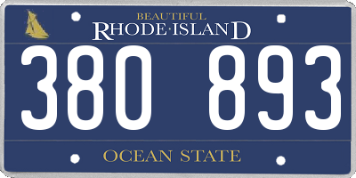RI license plate 380893