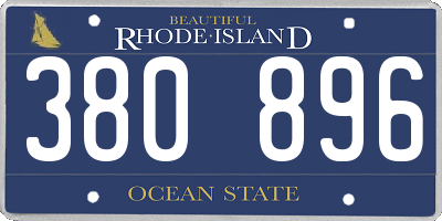 RI license plate 380896