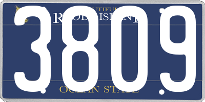 RI license plate 3809