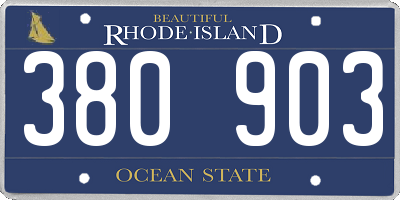 RI license plate 380903