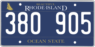 RI license plate 380905
