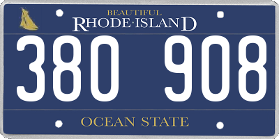 RI license plate 380908