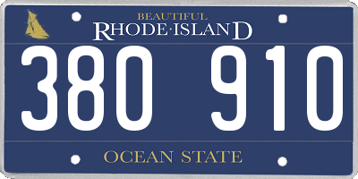 RI license plate 380910