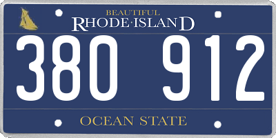RI license plate 380912