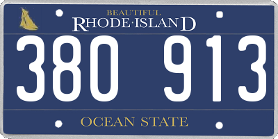 RI license plate 380913