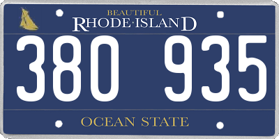 RI license plate 380935