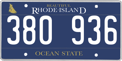 RI license plate 380936