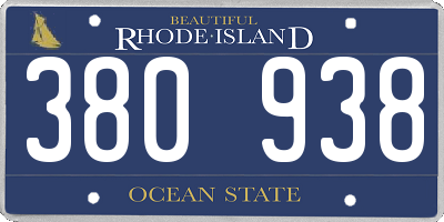 RI license plate 380938