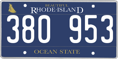 RI license plate 380953