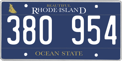 RI license plate 380954