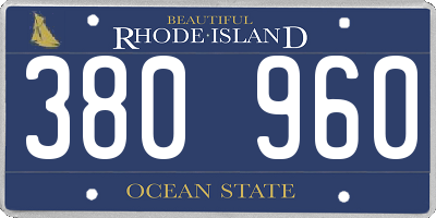 RI license plate 380960