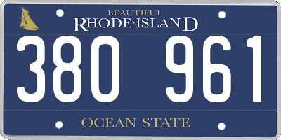 RI license plate 380961