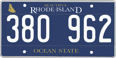 RI license plate 380962