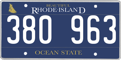 RI license plate 380963