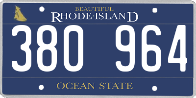 RI license plate 380964