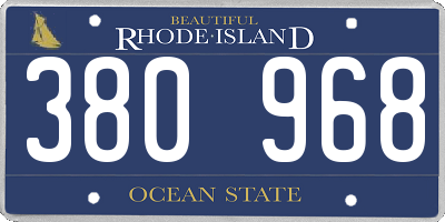 RI license plate 380968