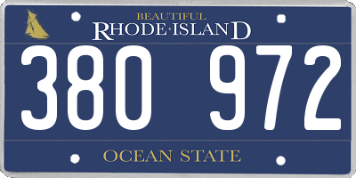 RI license plate 380972